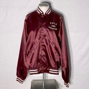 Vintage Trimark Burgundy Firefighter Varsity Jacket XL